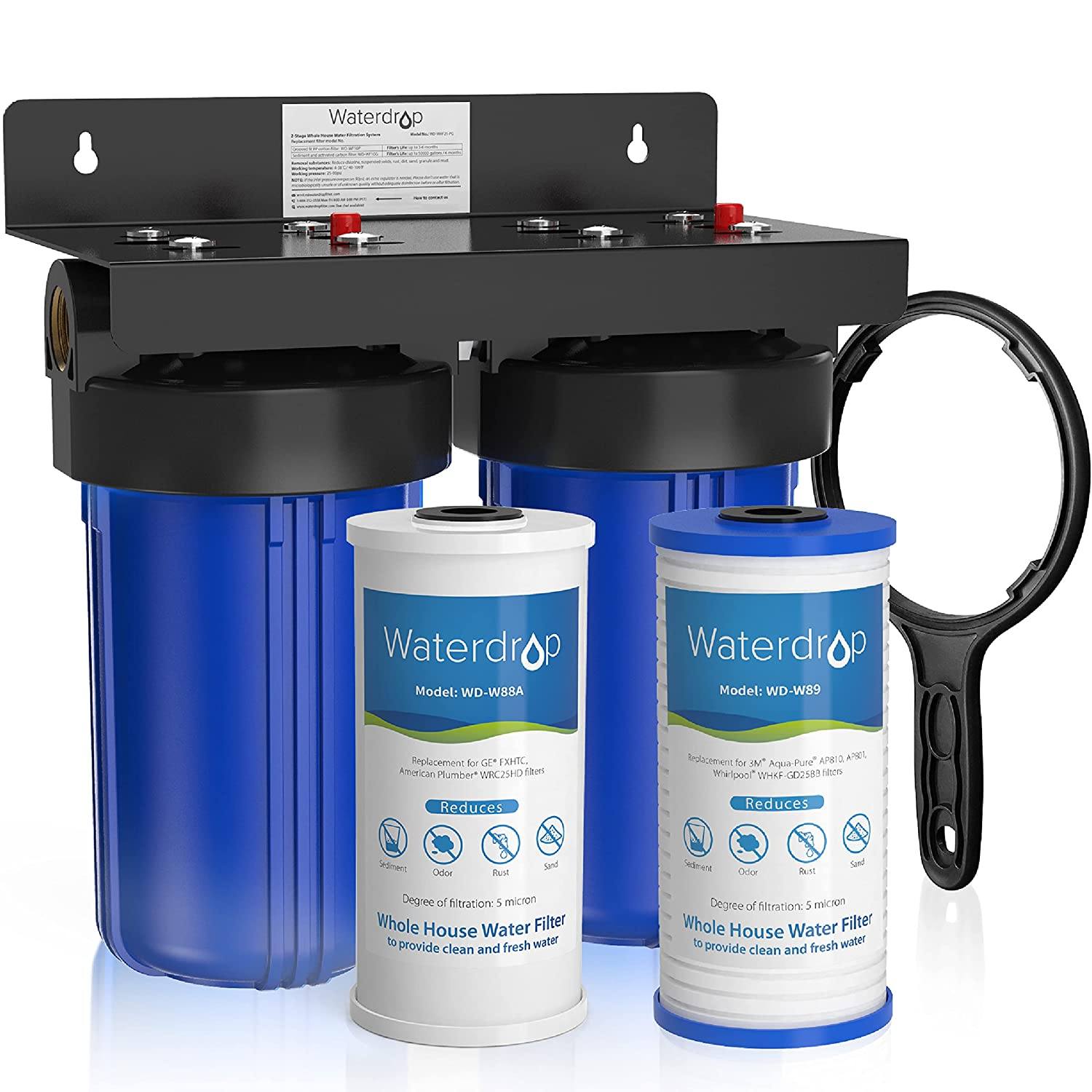 Sistema de Filtración para Toda la Casa de 2 Etapas 5 Micrones Waterdrop WHF21-PG