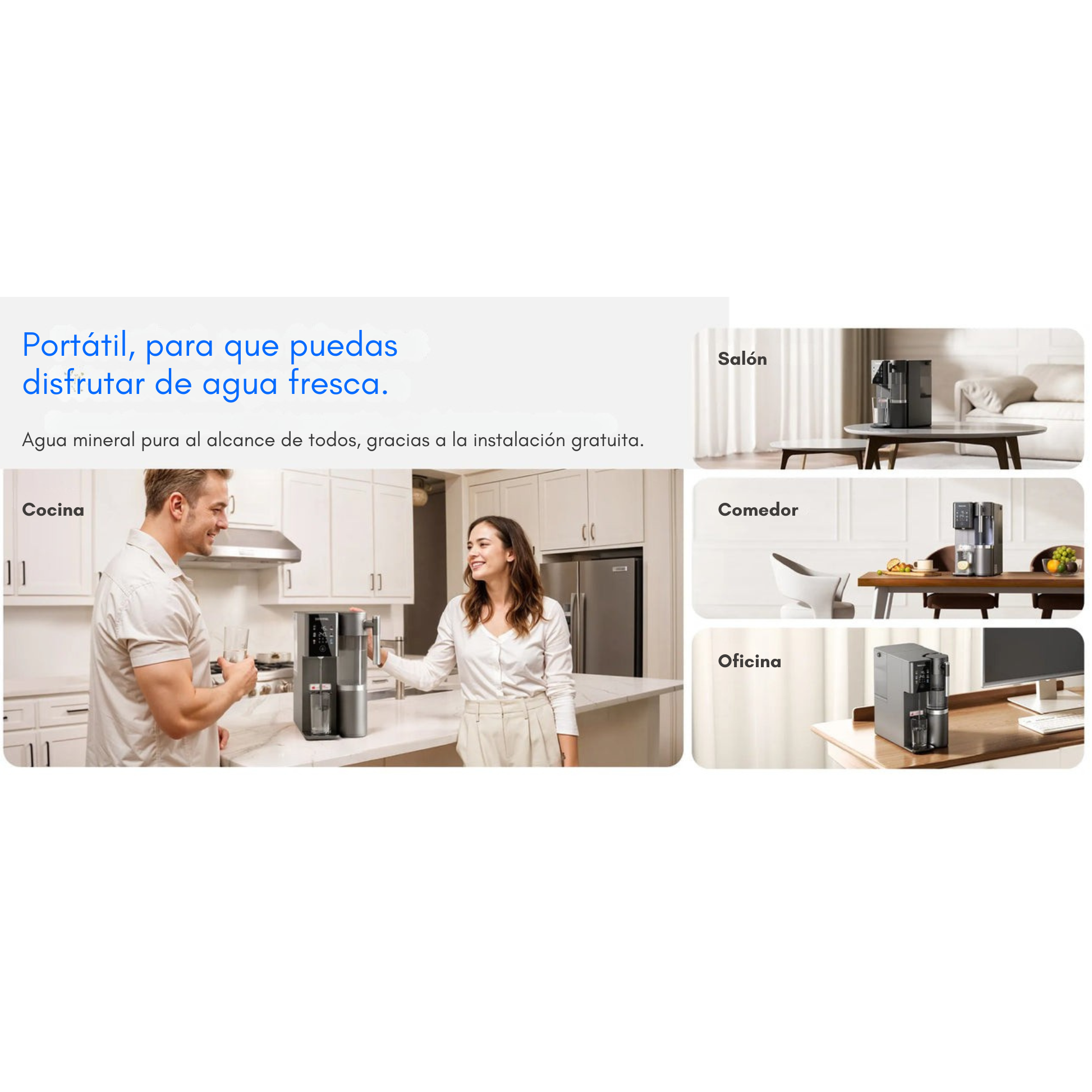 Dispensador de Agua RO Fría y Caliente con Remineralización Waterdrop A2G