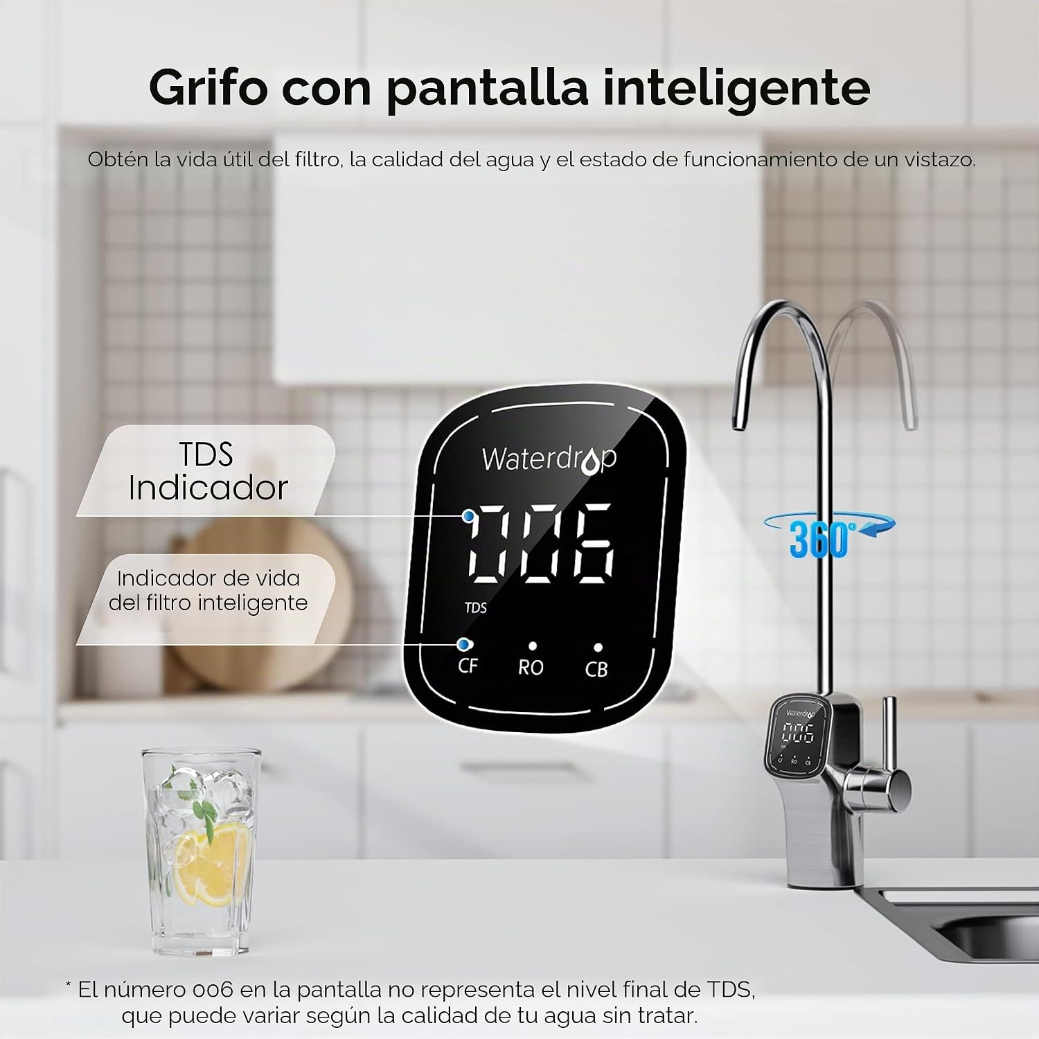 Sistema de Ósmosis Inversa de Flujo Rápido 600 GPD Waterdrop G3P600