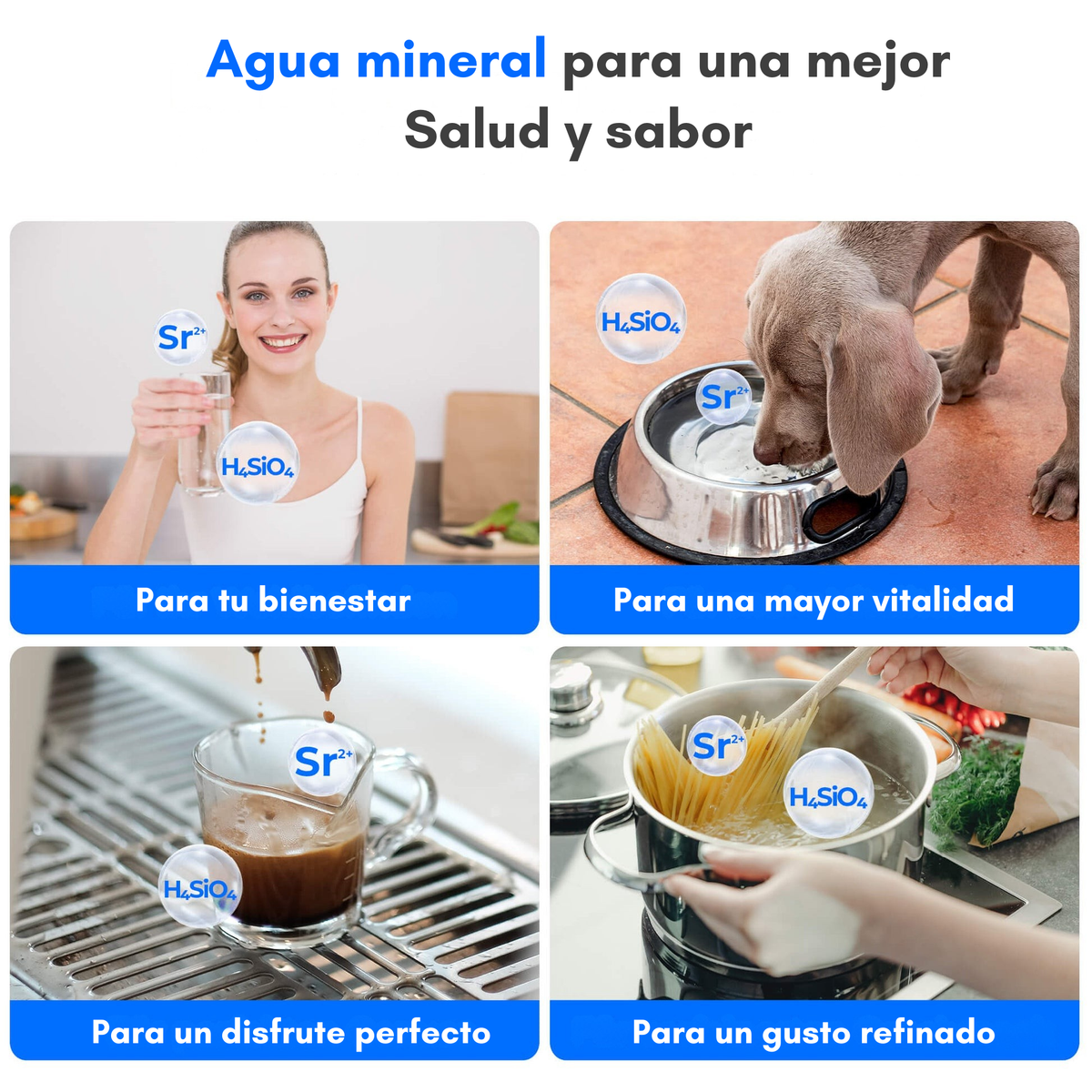 Agua mineral para una mejor salud y sabor: para tu bienestar, para tus mascotas, para el café y para cocinar