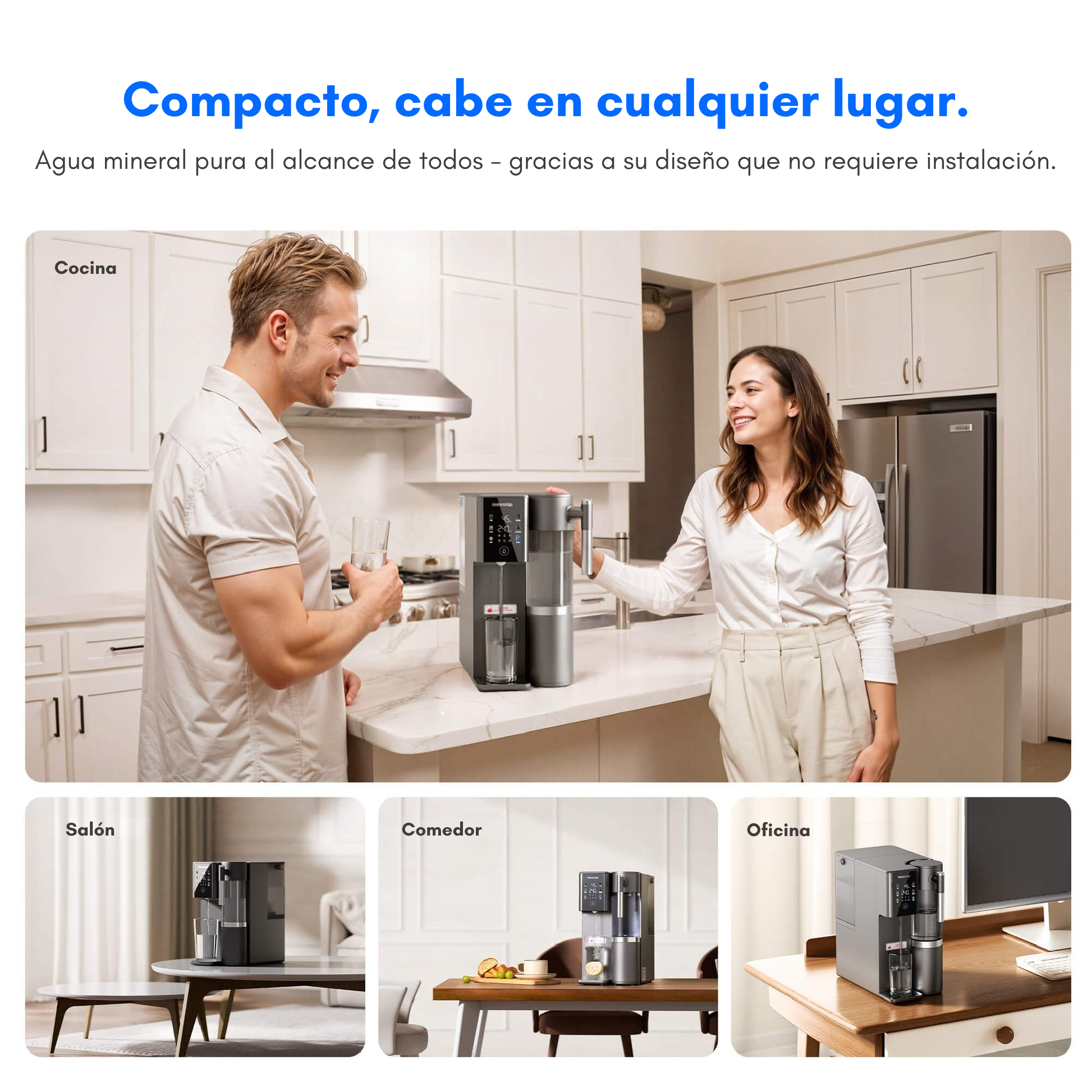 Dispensador de Agua RO Fría y Caliente con Remineralización Waterdrop A2G