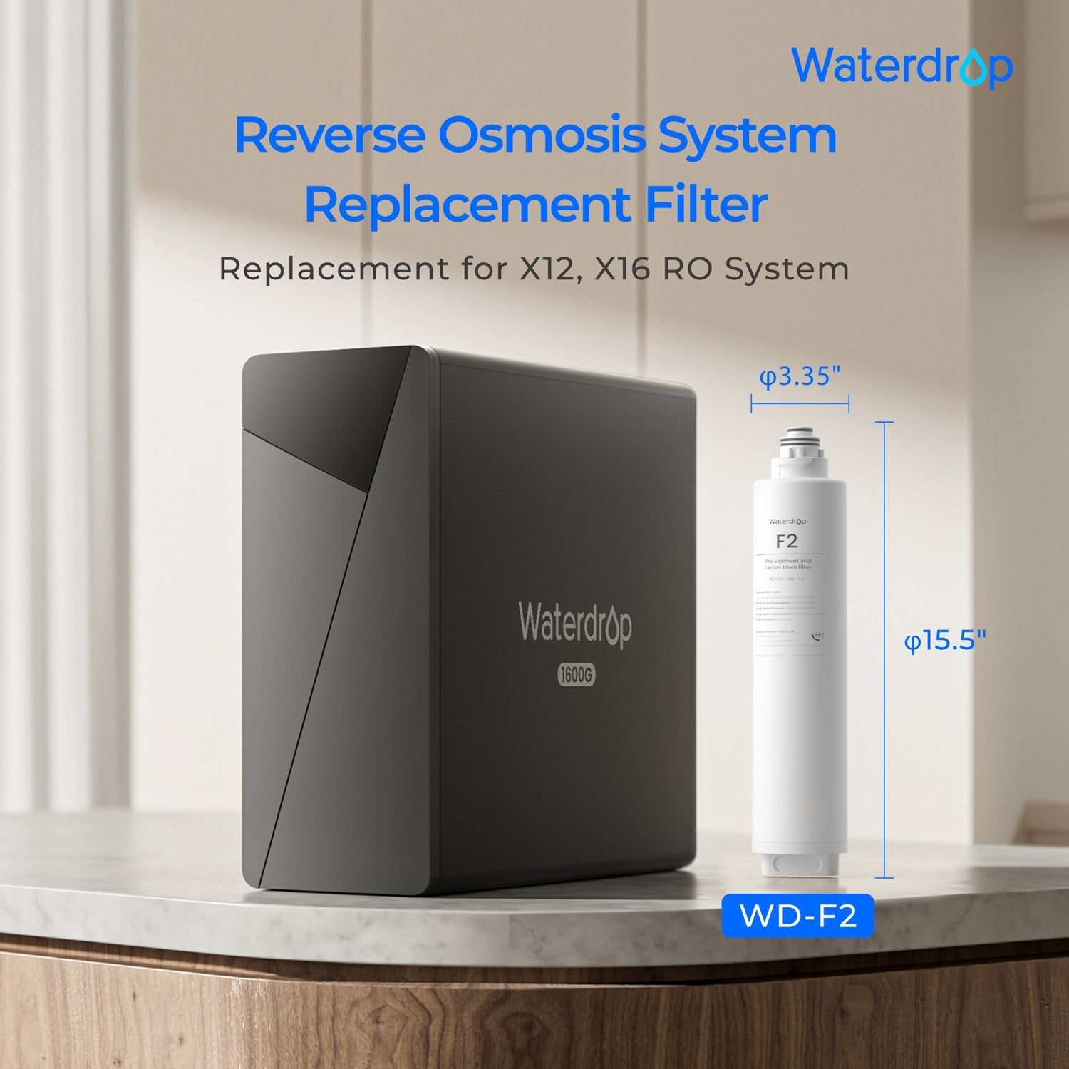 Filtro F2 para Sistema de Ósmosis Inversa Waterdrop Serie X
