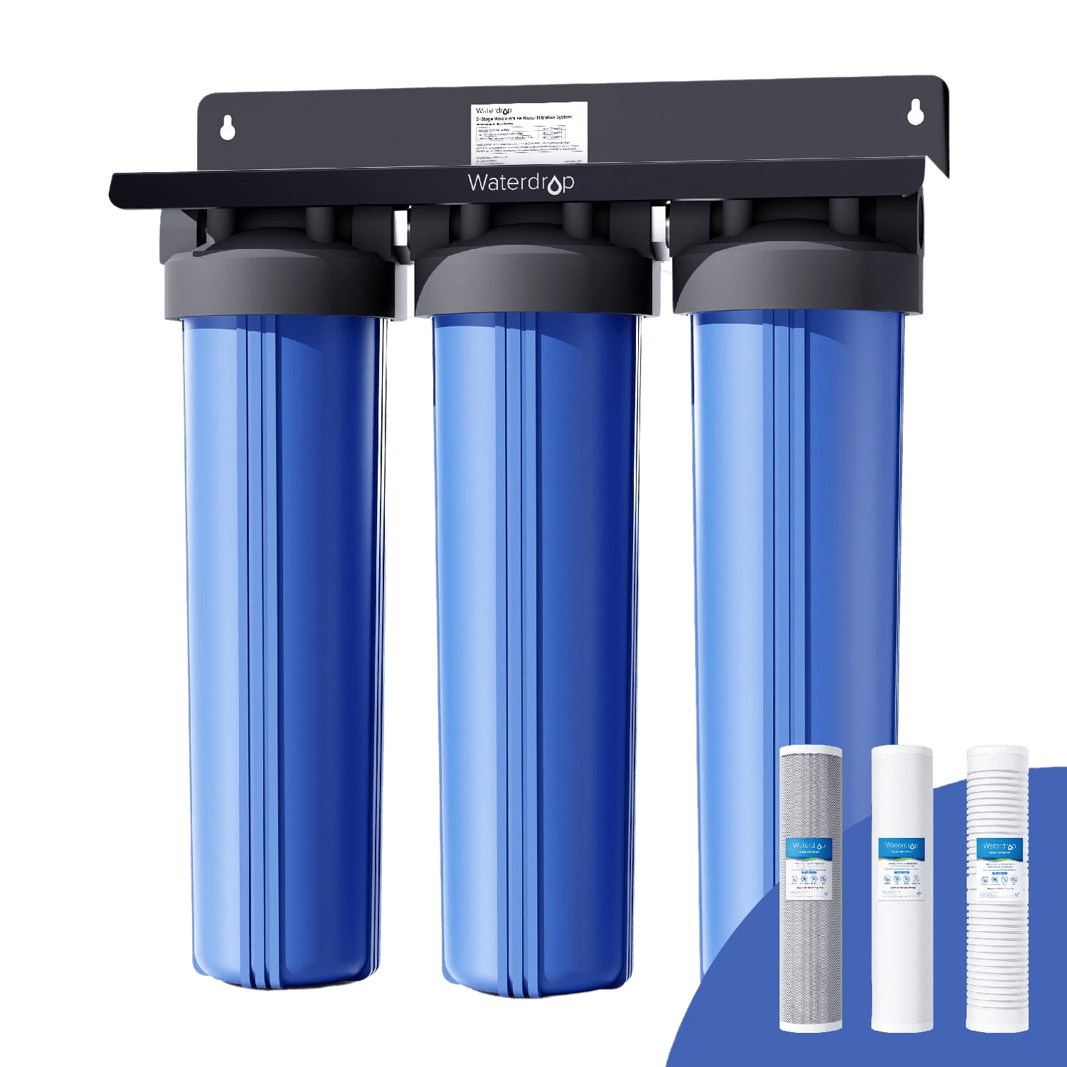 Sistema de Filtración para Toda la Casa de 3 Etapas Waterdrop con Filtro de Carbón y de Sedimentos