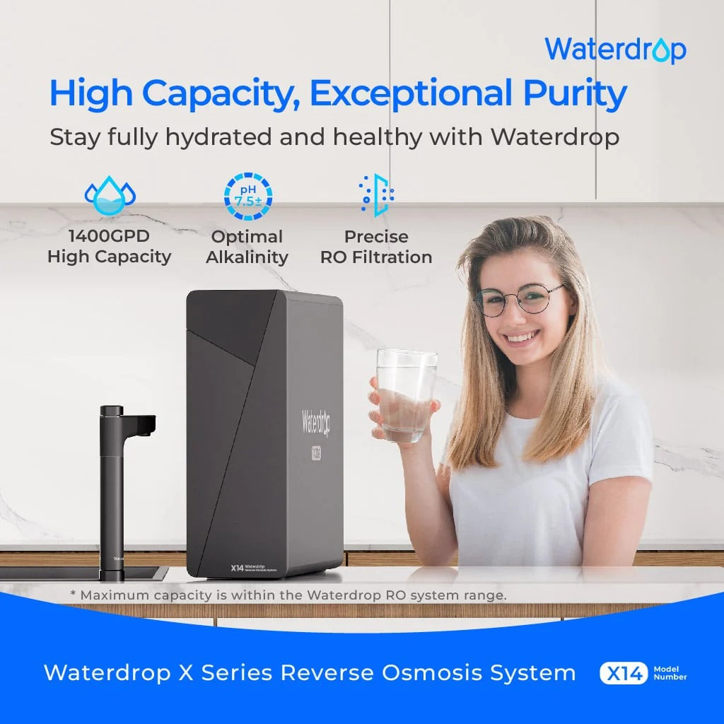 Sistema de filtración por ósmosis inversa Waterdrop Master bajo mesada X14 serie X