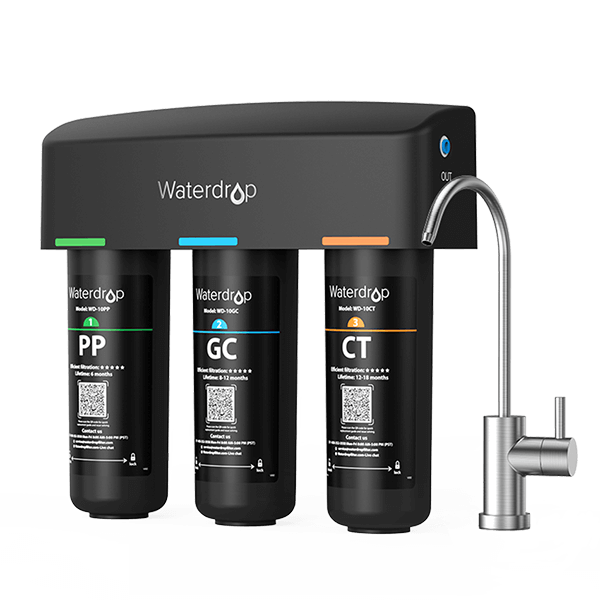 Sistema de Filtración Bajo Mesada de 3 Etapas con Canilla Dedicada Waterdrop TSB